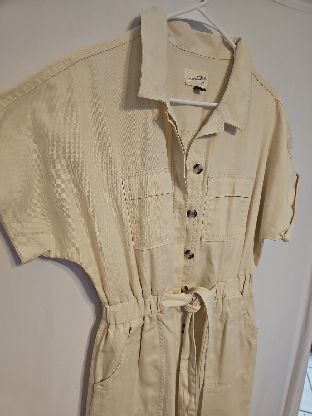 Jumpsuit | Size 6 | Belted Button Front | - Picture 6 of 11